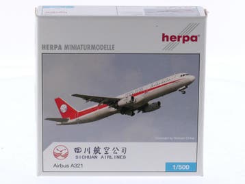 Schaal 1:500 Herpa 508872 Airbus A321 Sichuan Airlines Re..., Ophalen of Verzenden