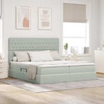 vidaXL Bed met LED-stripverlichting Lichtgrijs 180 x 200 cm, Verzenden, Nieuw