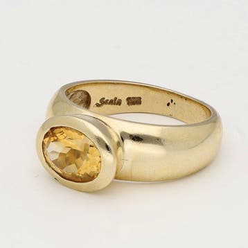 Ring - 10 kt. Geel goud - 1.57ct. tw. Citrien, Nieuw