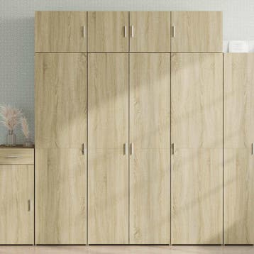 vidaXL Opbergkast 80x42,5x225 cm bewerkt hout sonoma, Verzenden, Nieuw
