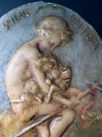 Zeldzaam grote Agnus Dei in gezegelde bijenwas - Saint