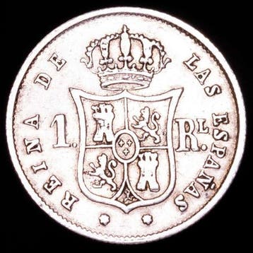 Spanje. Isabel II. Real Acuñado en la ceca de Sevilla
