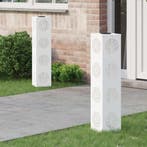 vidaXL Zonne LED Pad Licht 2 pcs Wit Koud Gewalst Staal, Verzenden, Nieuw