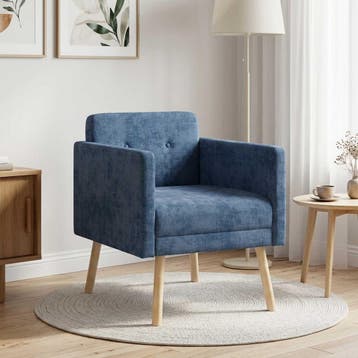 vidaXL Accentstoel Blauw Chenille Stof, Verzenden