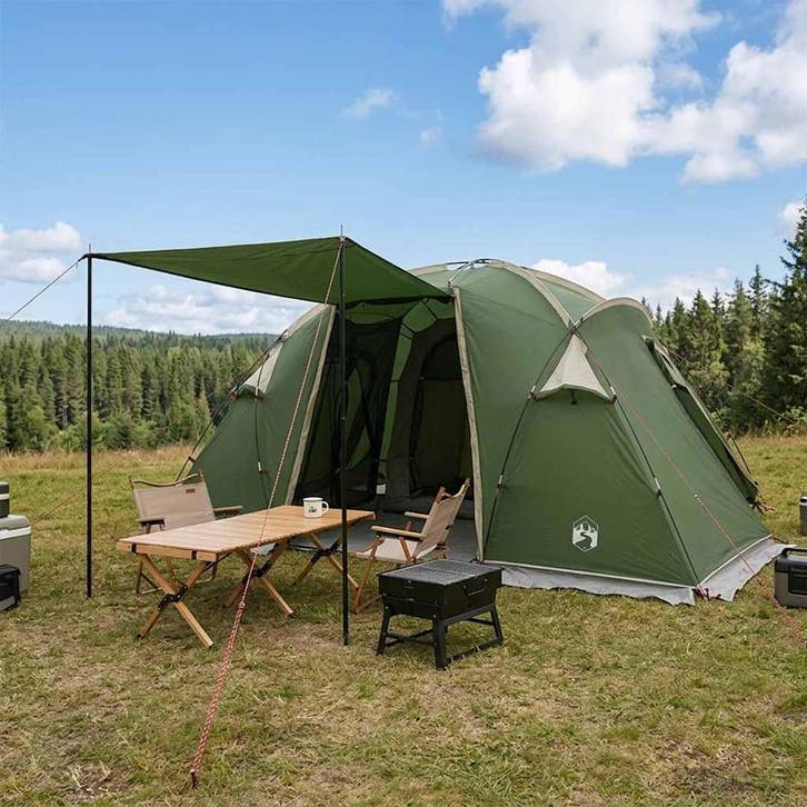 vidaXL Tunneltent Groen 520 x 260 x 175 cm, Caravans en Kamperen, Tenten, Nieuw, Verzenden