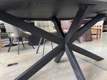 Eettafel Torino – Ovaal Massief Mangohout Zwart – 200 cm, Verzenden, Eikenhout, Nieuw, 50 tot 100 cm