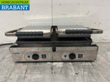 RVS Kromo Contactgrill Paninigrill Grill Glad/Ribbel 400V, Ophalen of Verzenden, Nieuw in verpakking