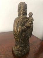 Beeld, Prachtig zwaar brons/messing beeld - Chinese