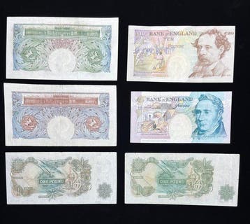 Groot-Brittannië. - 6 Banknotes - Various Dates (Zonder