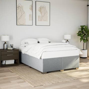 vidaXL Bedframe zonder matras stof lichtgrijs 160x200 cm, Verzenden