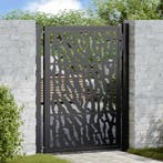 vidaXL Poort met sporenontwerp 100x125 cm staal zwart, Verzenden, Nieuw