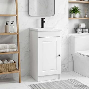 vidaXL Badkamer Vanity met Wastafel Wit 42 x 40 x 84,5 cm, Verzenden, Nieuw