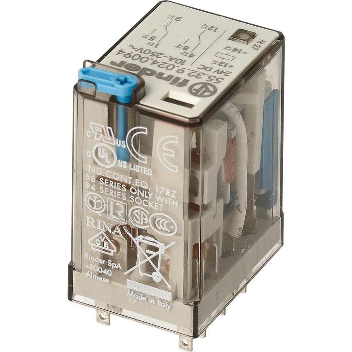 Relais Miniature Industriel 2CO 10A 24VDC Avec LED -, Doe-het-zelf en Bouw, Elektriciteit en Kabels, Verzenden