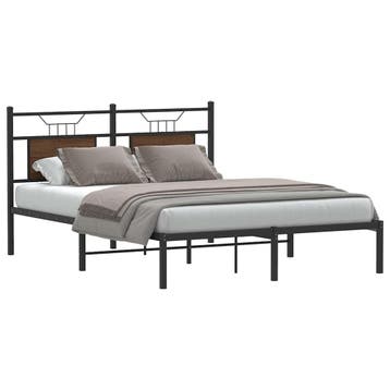vidaXL Bedframe zonder matras bewerkt hout bruin eikenkleur, Verzenden