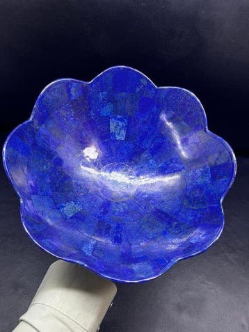 30 cm Lapis Lazuli-mozaïek Kom - Breedte: 30 cm- 1921 g -, Nieuw