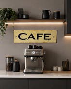 Elegant Heavy ‘Café’ bord – metaal – 45 × 14 cm –