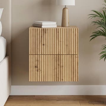 vidaXL Muurbevestigde Nachttafel Artisanaal eiken 33 x 34,5, Verzenden, Nieuw