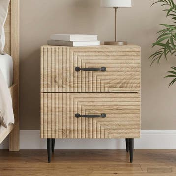 vidaXL Nachtkastje Sonoma Eiken 43 x 34,5 x 47,5 cm Bewerkt, Verzenden, Nieuw