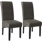 tectake Eetkamerstoel, ergonomisch, massief hardhout - grijs, Huis en Inrichting, Stoelen, Verzenden, Nieuw