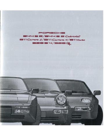 1991 PORSCHE PROGRAMMA BROCHURE DUITS
