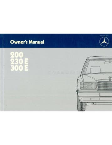 1985 MERCEDES BENZ E KLASSE INSTRUCTIEBOEKJE ENGELS