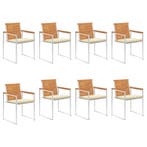 vidaXL Tuinstoelen 8 st met kussens massief acaciahout, Tuin en Terras, Tuinstoelen, Verzenden, Nieuw