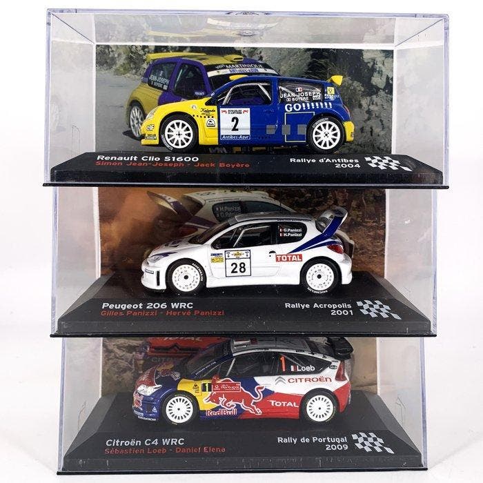 1:43 - Modelauto (3) - Rallye Cars in original display -, Hobby en Vrije tijd, Modelauto's | 1:5 tot 1:12