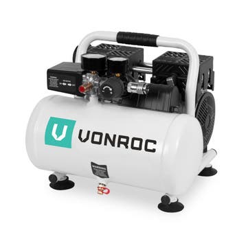 Stille Compressor – 57,5dB | 6 L - Olievrij – 750W - Wit, Bricolage & Construction, Verzenden