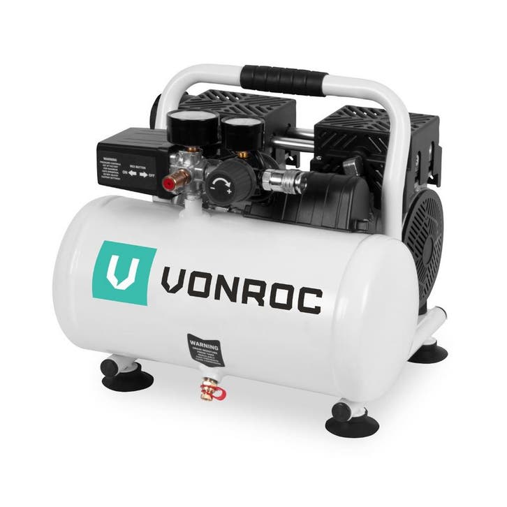 Stille Compressor – 57,5dB | 6 L - Olievrij – 750W - Wit, Bricolage & Construction, Compresseurs, Envoi