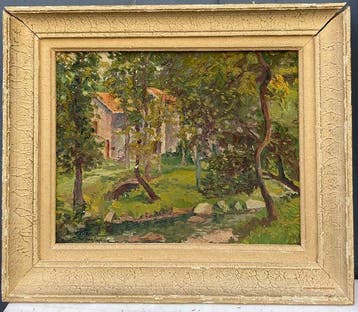 Henry Valensi (1883-1960) - Paysage - Jardin fleuri -