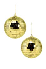 2x Discobal Goud Ø 10 cm Klein Gouden Discobol Spiegelbol Gl, Ophalen of Verzenden, Nieuw