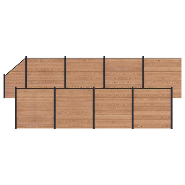 vidaXL Hekpaneel 9 pcs WPC en Aluminium Bruin, Jardin & Terrasse, Clôtures de jardin, Envoi