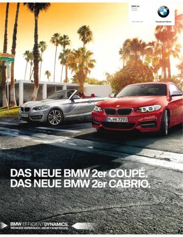 2014 BMW 2 SERIE BROCHURE DUITS