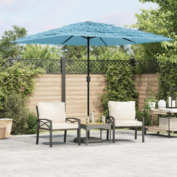 vidaXL Parasol met stalen paal 248x248x248 cm blauw, Verzenden, Nieuw
