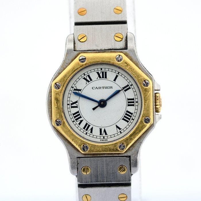 Cartier - Santos Octagon Automatic Lady 25mm Gold/Steel -, Handtassen en Accessoires, Horloges | Heren