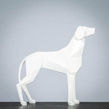 Figurine - White dog - Polyresin