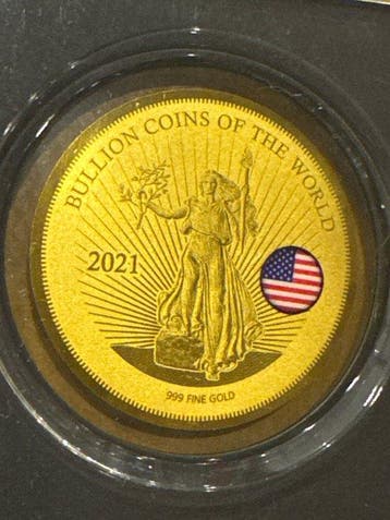 Tsjaad. 5000 Francs 2021 Liberty USA, 1/200 Oz (.999)