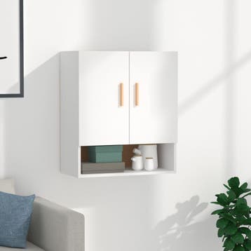 vidaXL Wandkast 60x31x70 cm bewerkt hout wit, Verzenden, Nieuw