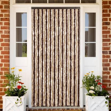 vidaXL Vliegengordijn 100x230 cm chenille beige en, Verzenden