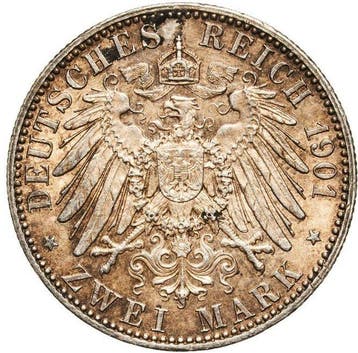 Duitsland, keizerrijk Wilhelm II. 2 Mark 1901 / 200th