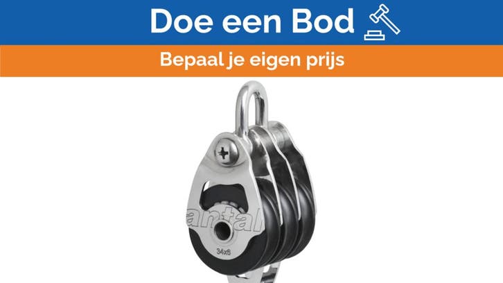 Bieden: Antal Tripple 34 mm Sheave Block with Shackle and B, Watersport en Boten, Zeilen en Zeiltoebehoren, Ophalen of Verzenden