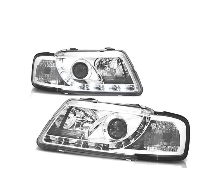 PHARES AUDI A3 8L 96-00 DAYLIGHT FOND CHROMÉ, Auto-onderdelen, Verlichting, Verzenden