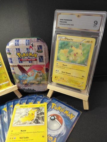 Pokémon - 14 Graded card - Pikachu 26 - GG 9 - Various sets, Nieuw