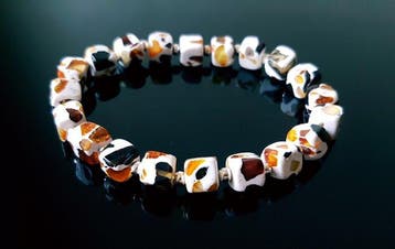 Amber Vintage Baltisch amber armband - mozaïekstijl -