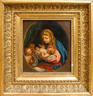 Nederlandse school (XVIII) - Vergine col Bambino e due putti