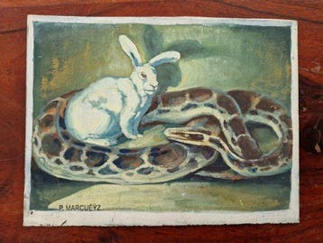Paul Marcueyz (1877-1952) - Serpent et lapin + Renard et