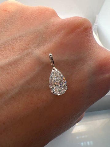Zonder minimumprijs - Hanger - 14 karaat Witgoud - 2.05ct.