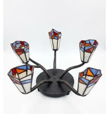 Lustre - métal/verre - Lustre de style Tiffany, Maison & Meubles