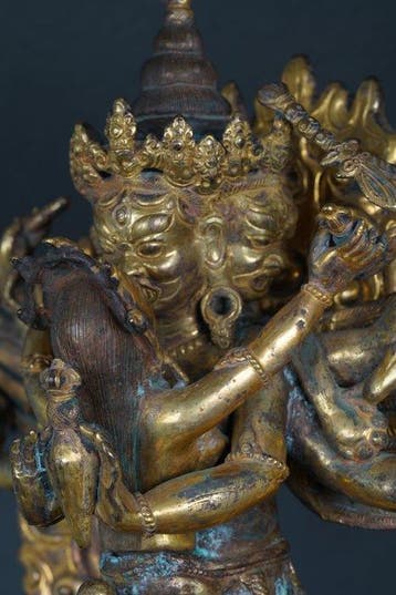 Hoge kwaliteit verguld Dorje Phurba Vajrakilaya-beeld -, Antiek en Kunst
