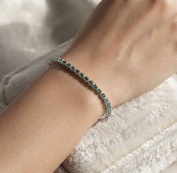 Zonder minimumprijs - Armband Zilver - 0.71ct. tw. Smaragd, Nieuw
